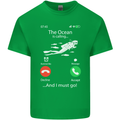 The Ocean Is Calling Scuba Diving Diver Mens Cotton T-Shirt Tee Top Irish Green