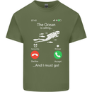 The Ocean Is Calling Scuba Diving Diver Mens Cotton T-Shirt Tee Top Military Green