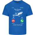 The Ocean Is Calling Scuba Diving Diver Mens Cotton T-Shirt Tee Top Royal Blue
