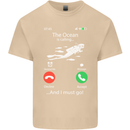 The Ocean Is Calling Scuba Diving Diver Mens Cotton T-Shirt Tee Top Sand