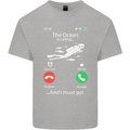 The Ocean Is Calling Scuba Diving Diver Mens Cotton T-Shirt Tee Top Sports Grey