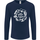 The Ocean Is Calling Scuba Diving Diver Mens Long Sleeve T-Shirt Navy Blue