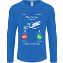 The Ocean Is Calling Scuba Diving Diver Mens Long Sleeve T-Shirt Royal Blue