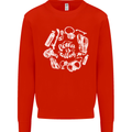 The Ocean Is Calling Scuba Diving Diver Mens Sweatshirt Jumper Bright Red