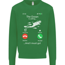The Ocean Is Calling Scuba Diving Diver Mens Sweatshirt Jumper Irish Green