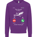 The Ocean Is Calling Scuba Diving Diver Mens Sweatshirt Jumper Purple