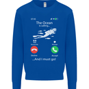 The Ocean Is Calling Scuba Diving Diver Mens Sweatshirt Jumper Royal Blue