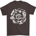 The Ocean Is Calling Scuba Diving Diver Mens T-Shirt Cotton Gildan Dark Chocolate