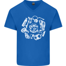 The Ocean Is Calling Scuba Diving Diver Mens V-Neck Cotton T-Shirt Royal Blue