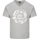 The Ocean Is Calling Scuba Diving Diver Mens V-Neck Cotton T-Shirt Sports Grey