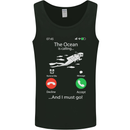 The Ocean Is Calling Scuba Diving Diver Mens Vest Tank Top Black