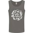 The Ocean Is Calling Scuba Diving Diver Mens Vest Tank Top Charcoal