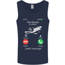 The Ocean Is Calling Scuba Diving Diver Mens Vest Tank Top Navy Blue