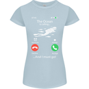 The Ocean Is Calling Scuba Diving Diver Womens Petite Cut T-Shirt Light Blue