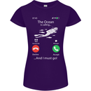 The Ocean Is Calling Scuba Diving Diver Womens Petite Cut T-Shirt Purple