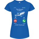 The Ocean Is Calling Scuba Diving Diver Womens Petite Cut T-Shirt Royal Blue