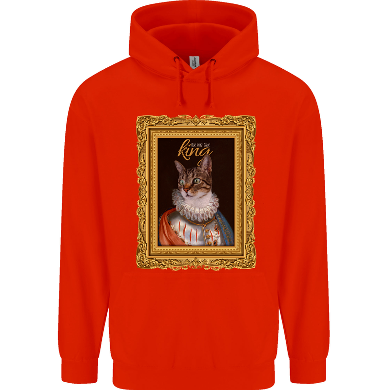 The One True Cat King Funny Childrens Kids Hoodie Bright Red