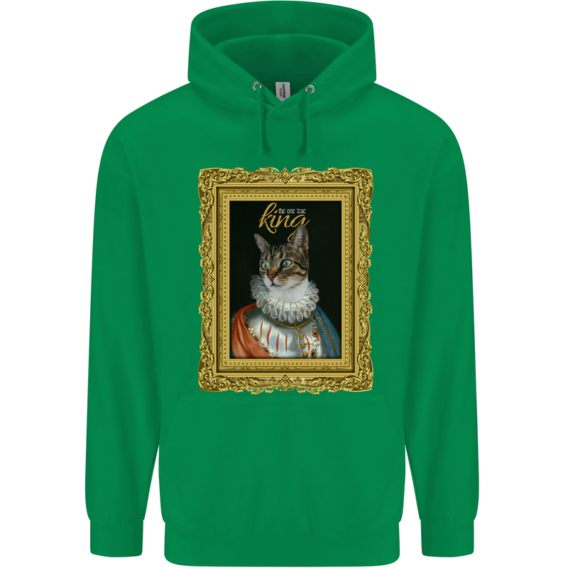 The One True Cat King Funny Childrens Kids Hoodie Irish Green