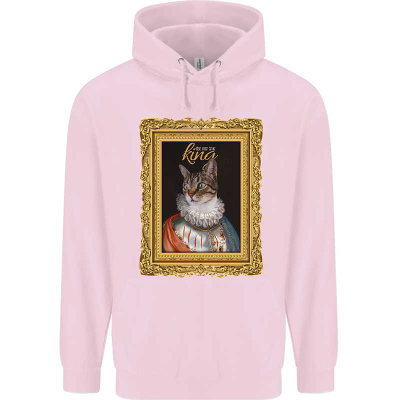 The One True Cat King Funny Childrens Kids Hoodie Light Pink