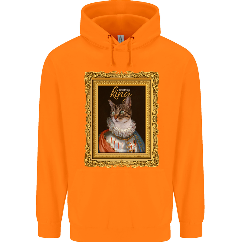 The One True Cat King Funny Childrens Kids Hoodie Orange