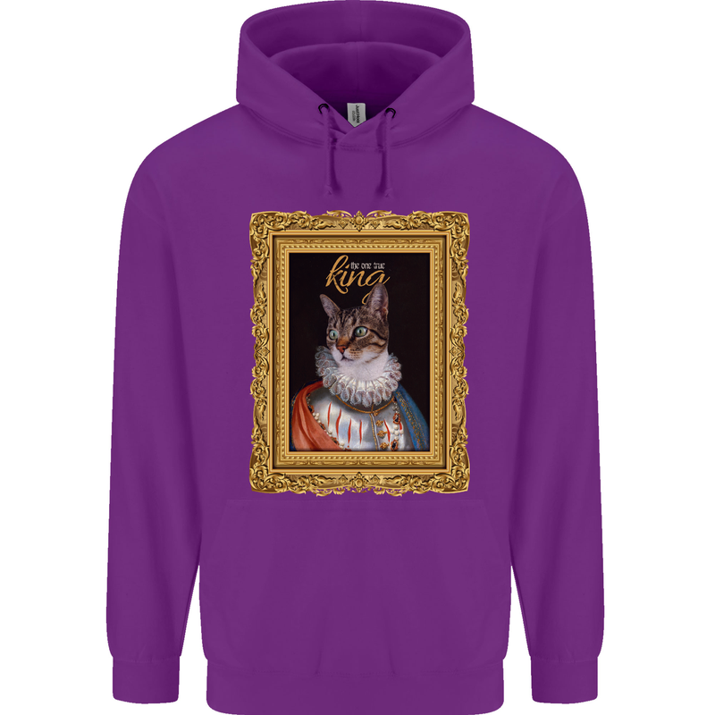 The One True Cat King Funny Childrens Kids Hoodie Purple