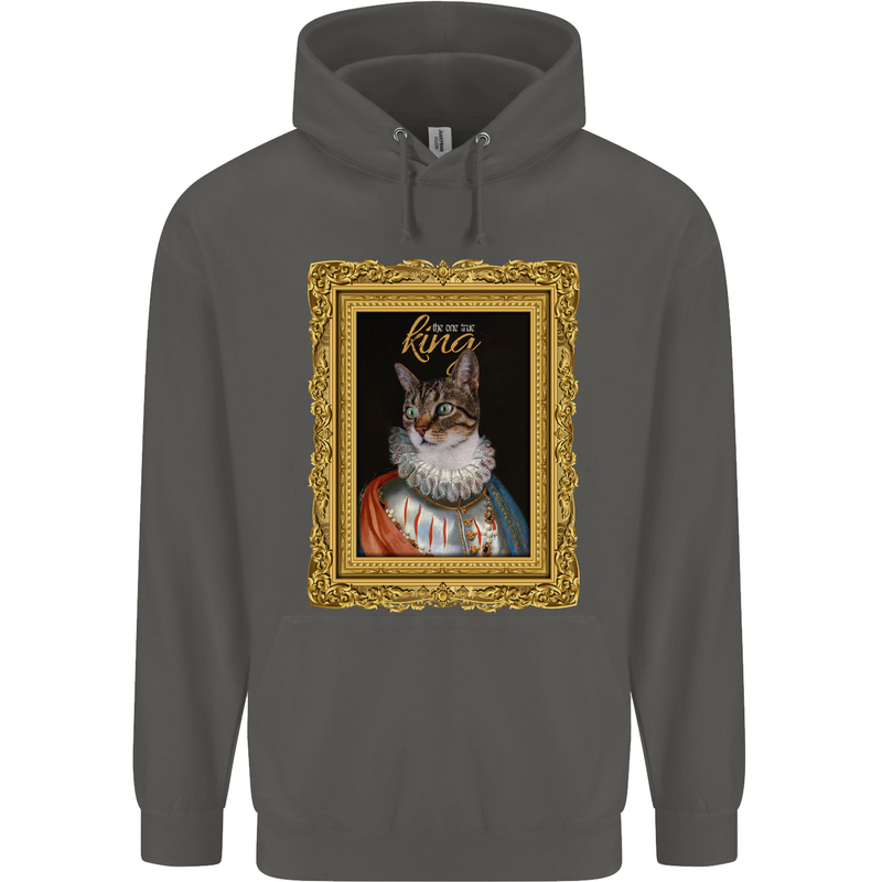 The One True Cat King Funny Childrens Kids Hoodie Storm Grey