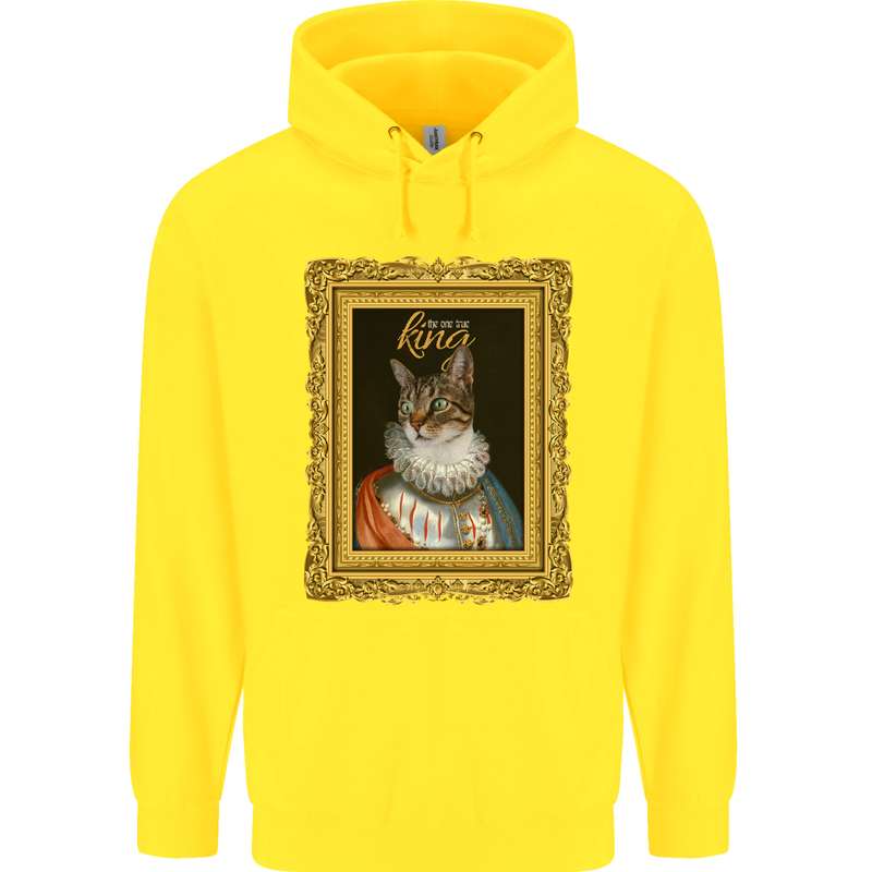 The One True Cat King Funny Childrens Kids Hoodie Yellow