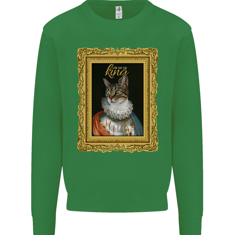 The One True Cat King Funny Kids Sweatshirt Jumper Irish Green