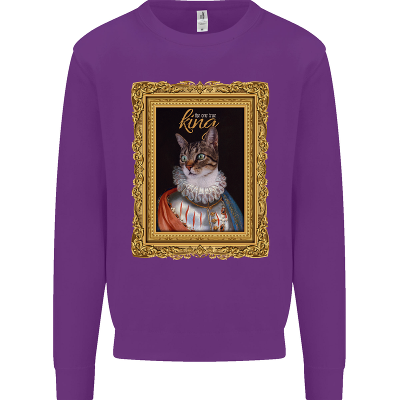 The One True Cat King Funny Kids Sweatshirt Jumper Purple