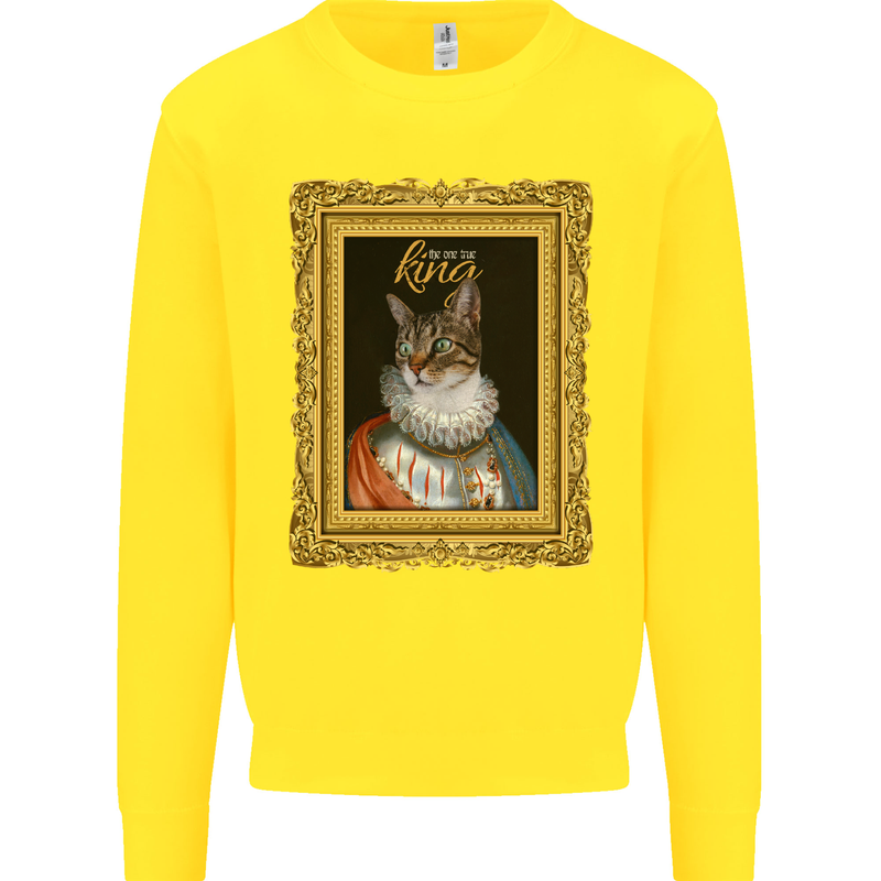 The One True Cat King Funny Kids Sweatshirt Jumper Yellow