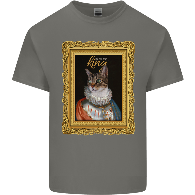 The One True Cat King Funny Kids T-Shirt Childrens Charcoal