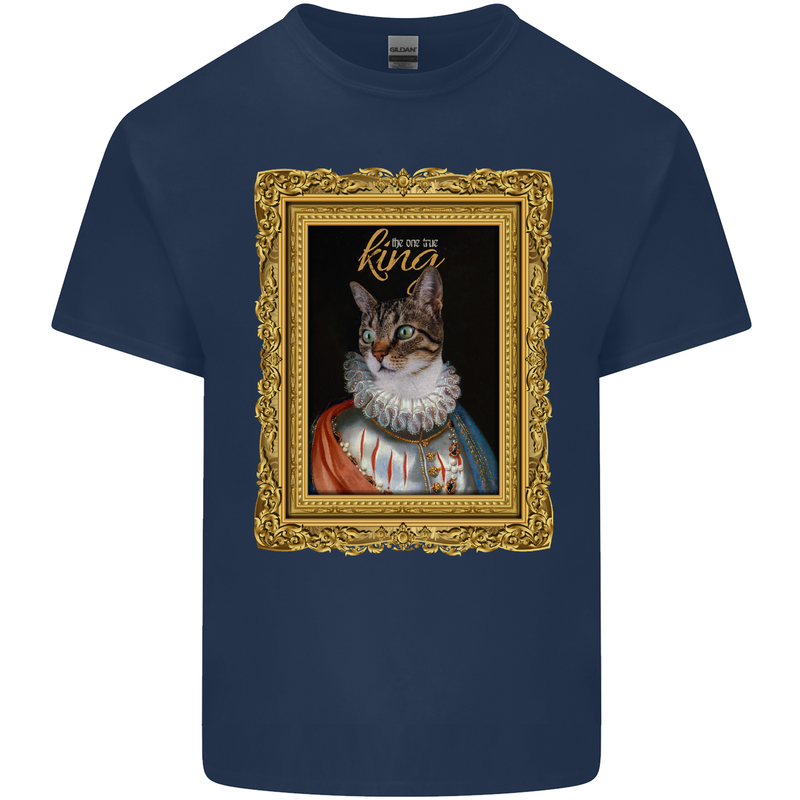 The One True Cat King Funny Kids T-Shirt Childrens Navy Blue