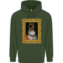 The One True Cat King Funny Mens 80% Cotton Hoodie Forest Green