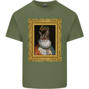 The One True Cat King Funny Mens Cotton T-Shirt Tee Top Military Green