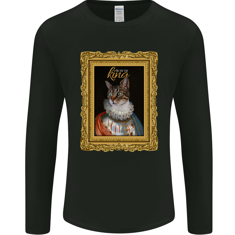 The One True Cat King Funny Mens Long Sleeve T-Shirt Black