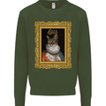 The One True Cat King Funny Mens Sweatshirt Jumper Forest Green