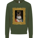 The One True Cat King Funny Mens Sweatshirt Jumper Forest Green
