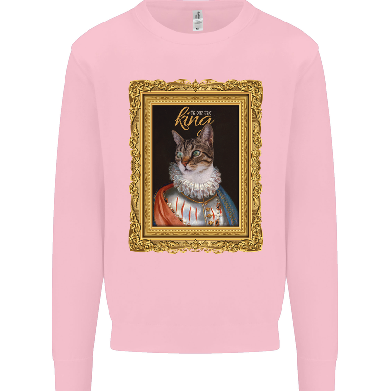 The One True Cat King Funny Mens Sweatshirt Jumper Light Pink
