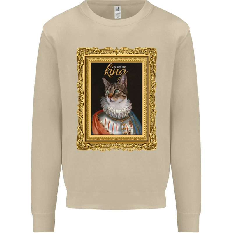 The One True Cat King Funny Mens Sweatshirt Jumper Sand