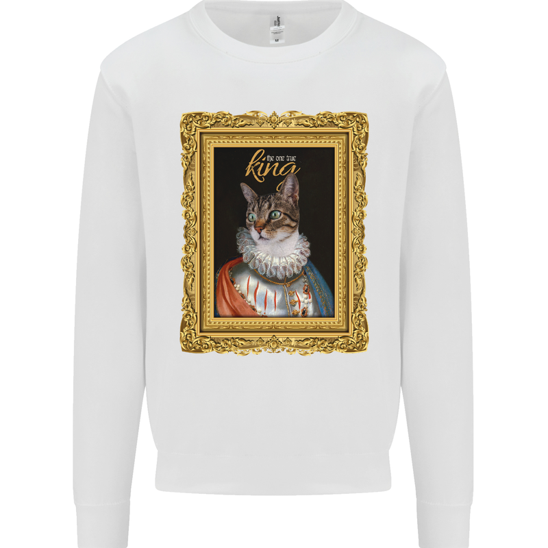 The One True Cat King Funny Mens Sweatshirt Jumper White