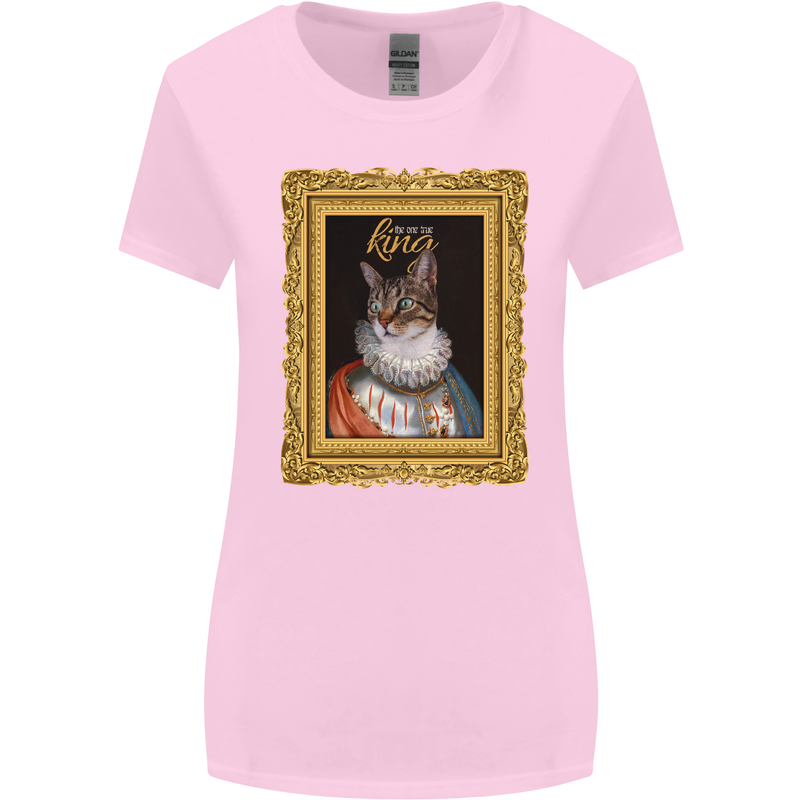 The One True Cat King Funny Womens Wider Cut T-Shirt Light Pink