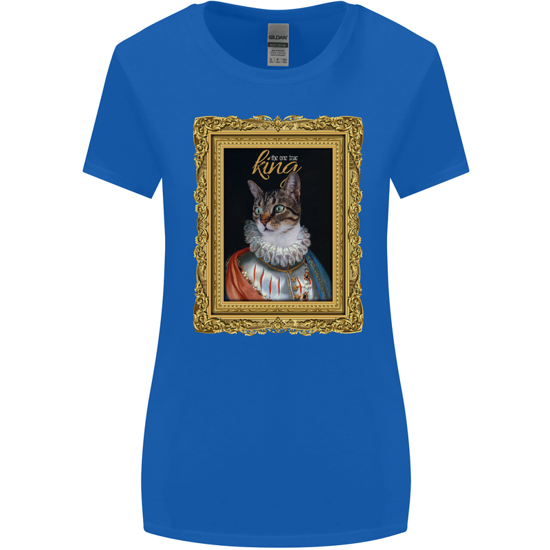 The One True Cat King Funny Womens Wider Cut T-Shirt Royal Blue