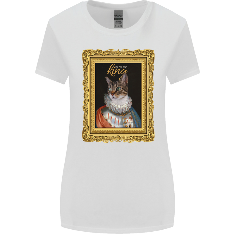 The One True Cat King Funny Womens Wider Cut T-Shirt White