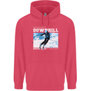 The Only Way is Downhill Skiing Ski Skier Childrens Kids Hoodie Heliconia