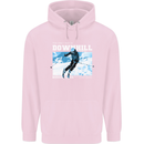 The Only Way is Downhill Skiing Ski Skier Childrens Kids Hoodie Light Pink