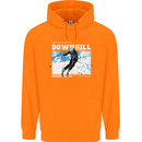 The Only Way is Downhill Skiing Ski Skier Childrens Kids Hoodie Orange
