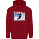 The Only Way is Downhill Skiing Ski Skier Childrens Kids Hoodie Red