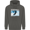 The Only Way is Downhill Skiing Ski Skier Childrens Kids Hoodie Storm Grey
