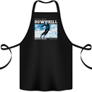 The Only Way is Downhill Skiing Ski Skier Cotton Apron 100% Organic Black