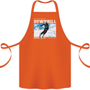 The Only Way is Downhill Skiing Ski Skier Cotton Apron 100% Organic Orange